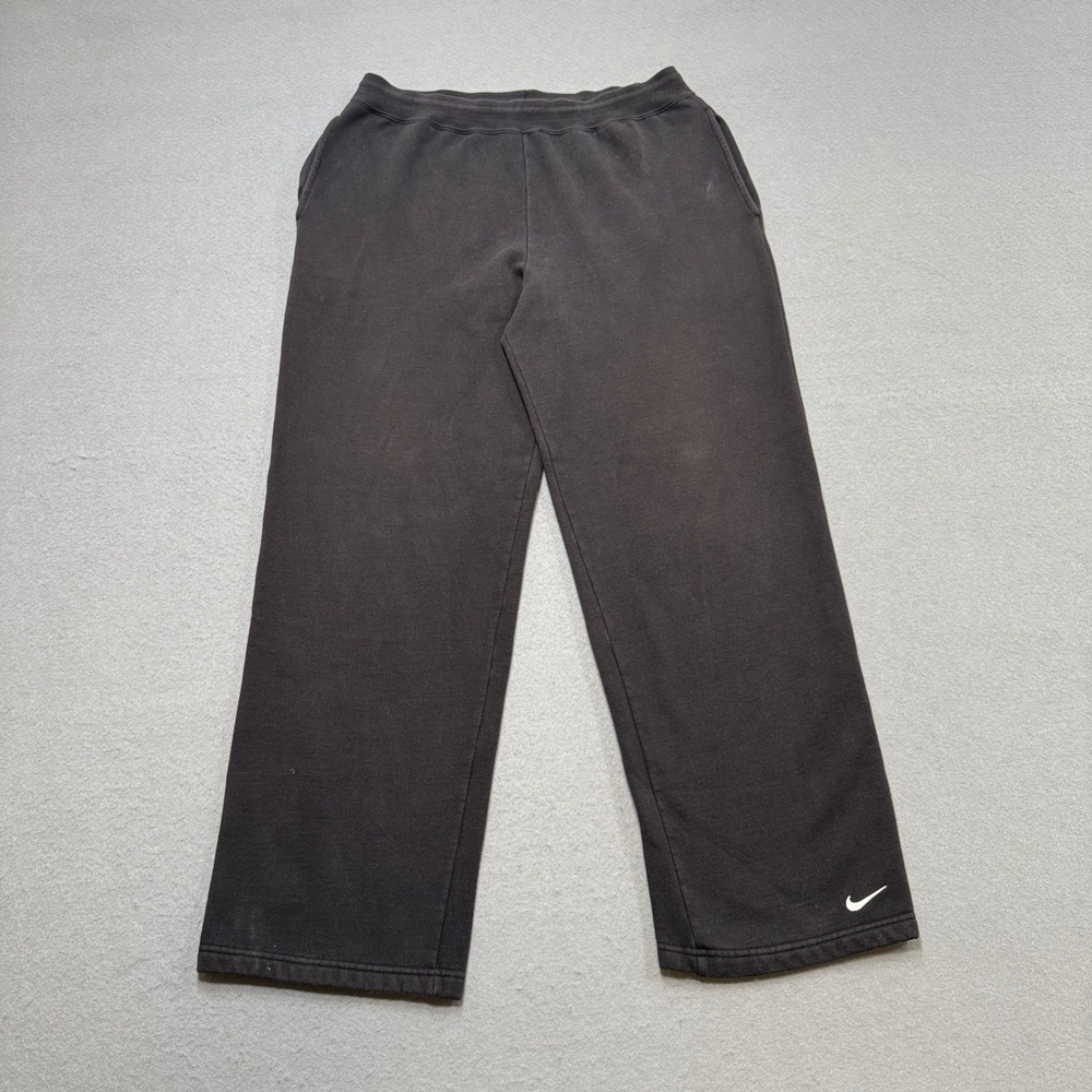 Vintage Nike Sweatpants Mens Large Black Fleece Baggy Swoosh Silver Tag Canada